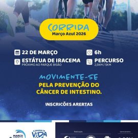 Corrida Março Azul reúne esporte e conscientização sobre prevenção ao câncer colorretal