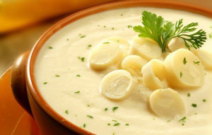 Receita rápida de creme de palmito e alho poró