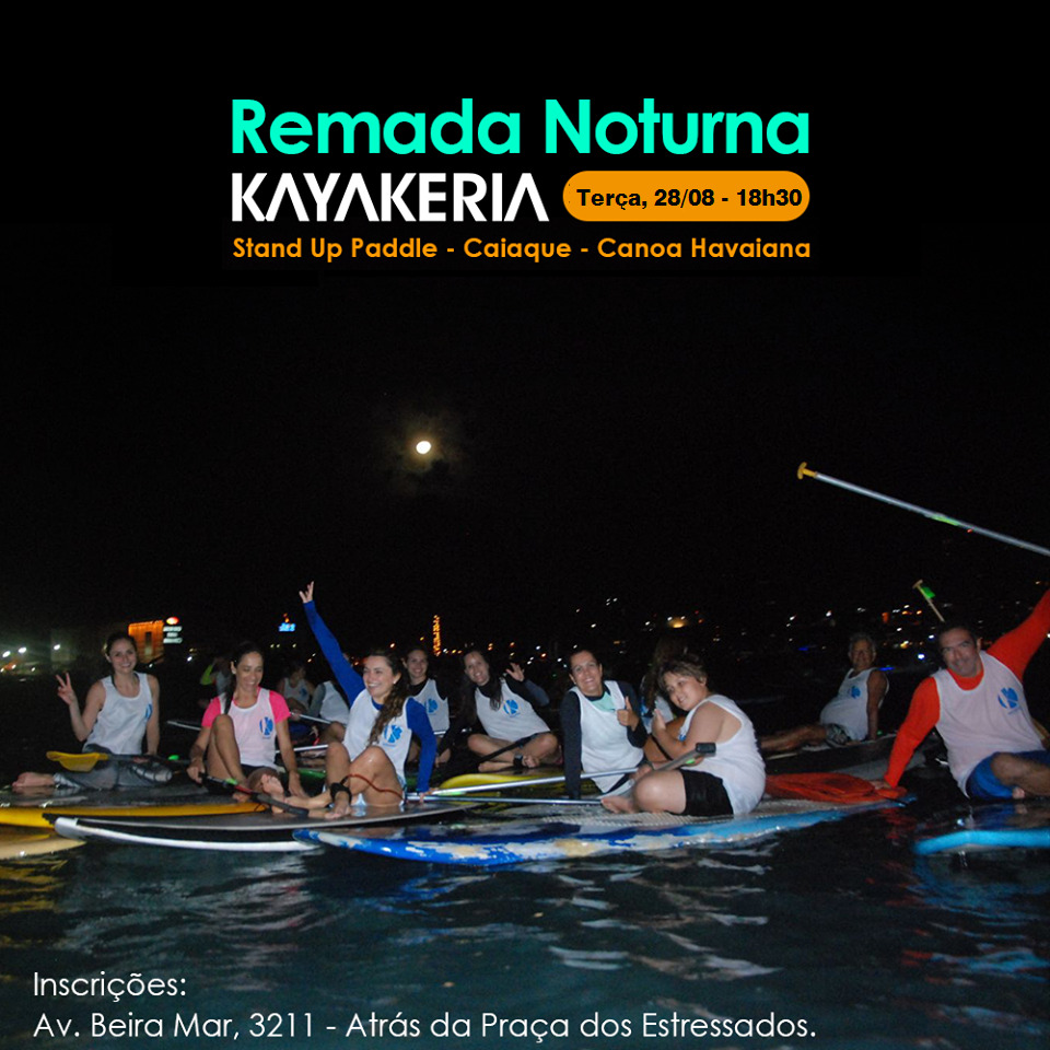 Kayakeria promove remada noturna no mês de agosto, em comemoração do Dia dos Pais. (Foto: Divulgação)